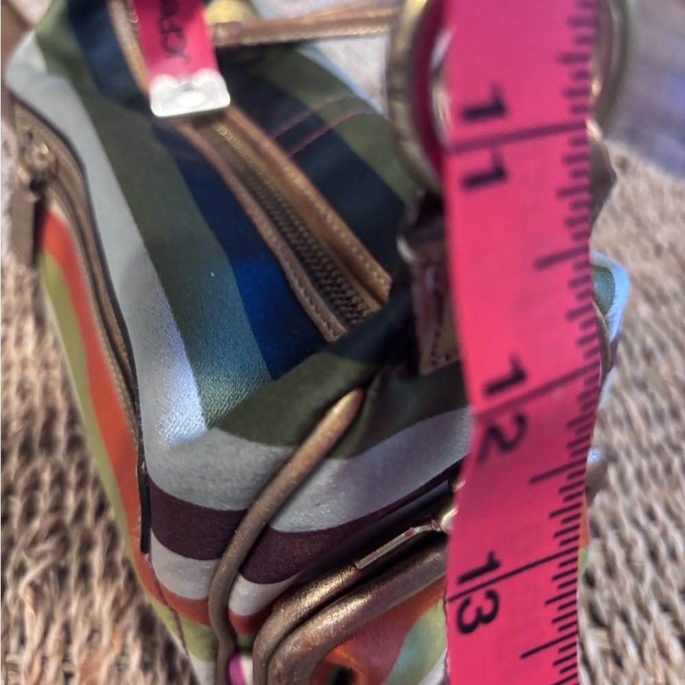 COACH LEGACY STRIPED DOUBLE HEADER KISSLOCK RAINBOW POUCH MINI SHOULDER BAG - Picture 13 of 14